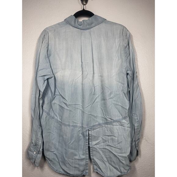 Cloth & Stone Denim Chambray Top Blue Sz M Button-Up - Picture 4 of 4